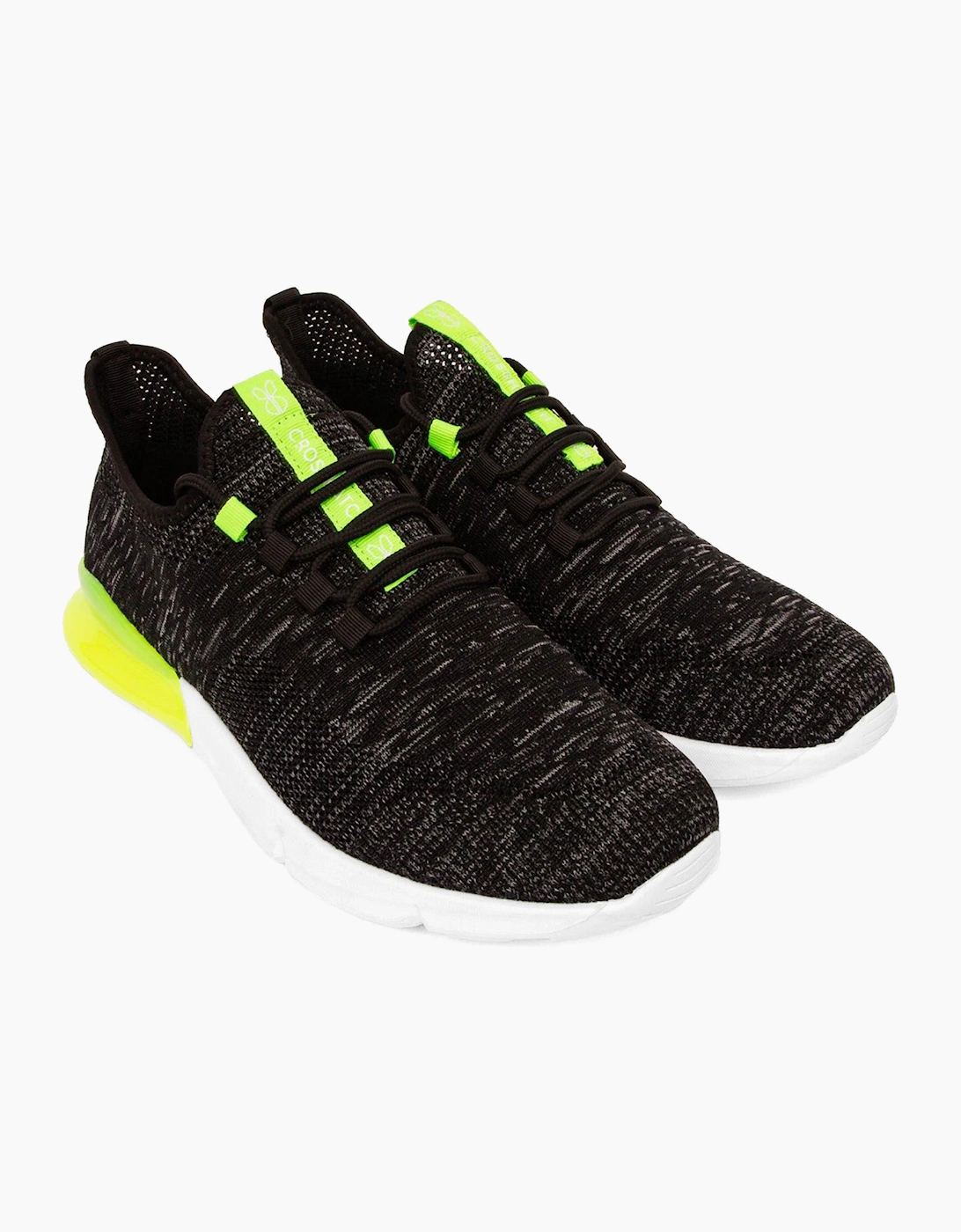 Crosshatch Smitlay Mens Trainers Black/Green