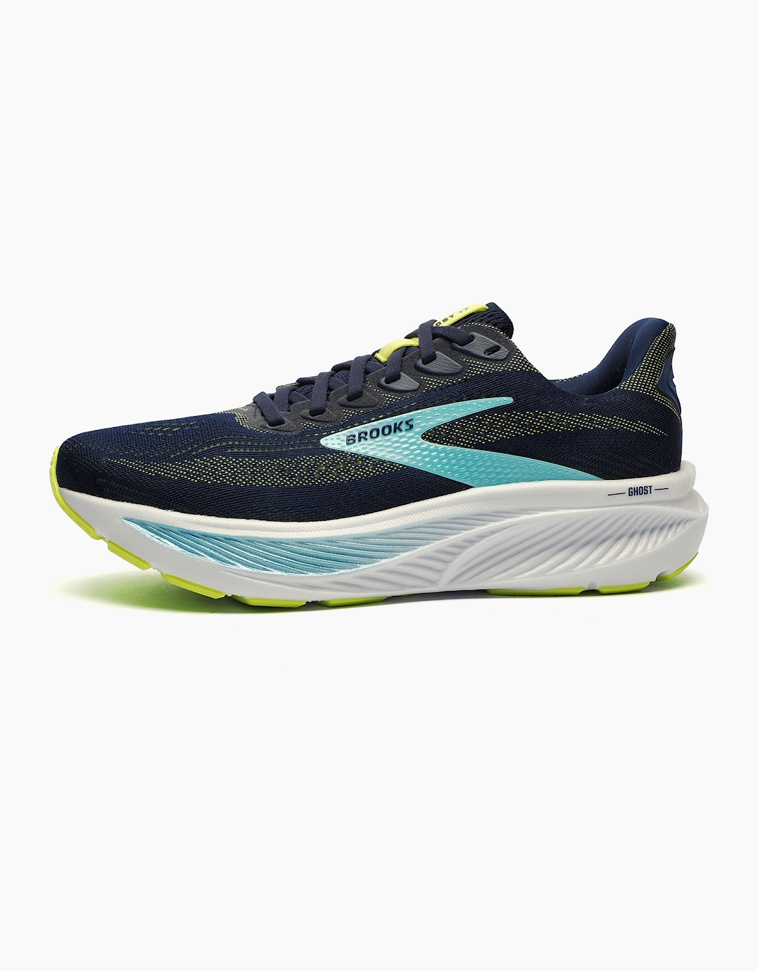 Brooks Ghost 17 Mens Running Shoes Peacoat / Lime / Blue