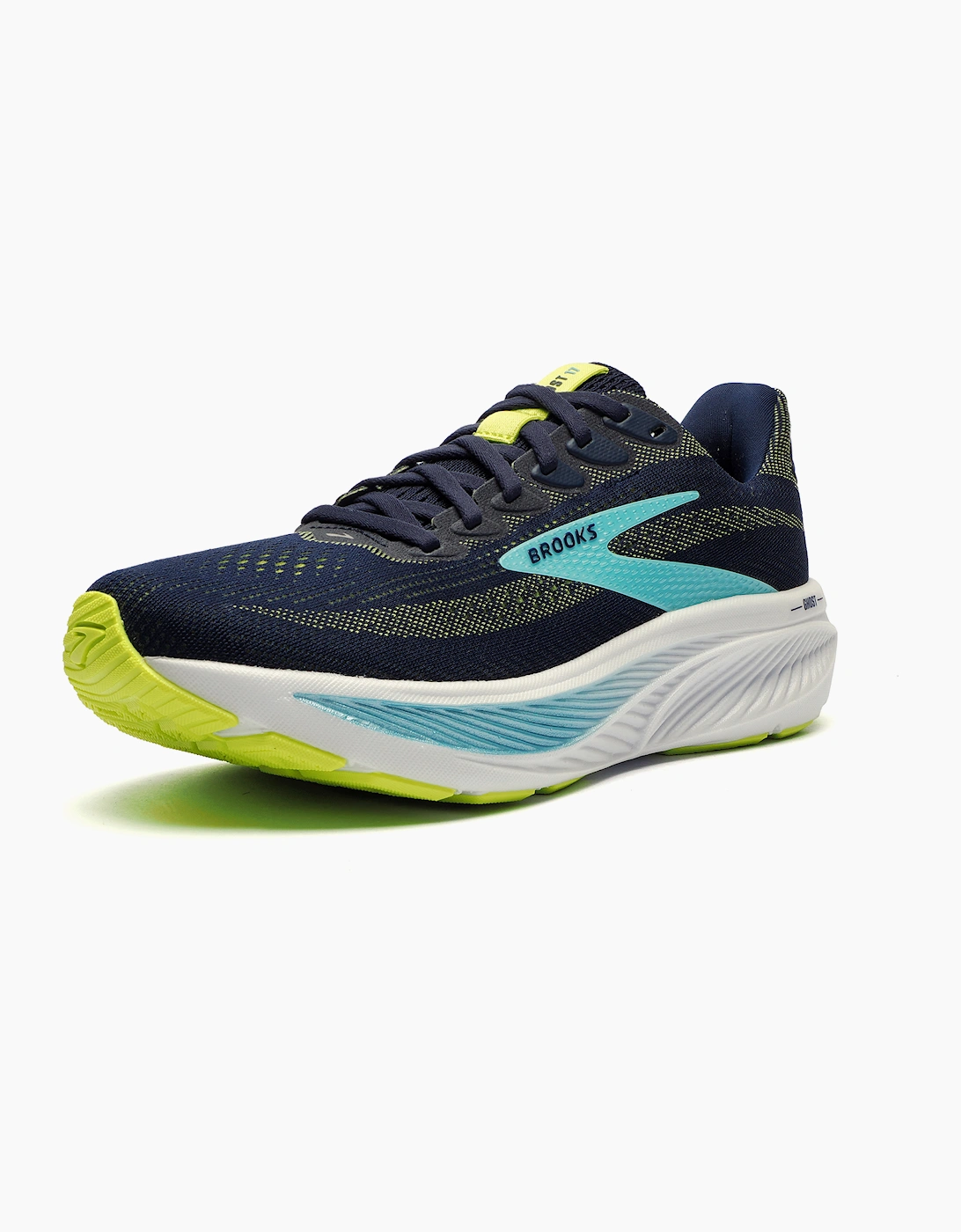 Brooks Ghost 17 Mens Running Shoes Peacoat / Lime / Blue