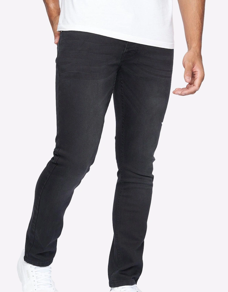 Crosshatch Buraca Slim Fit Jeans Mens Black Wash