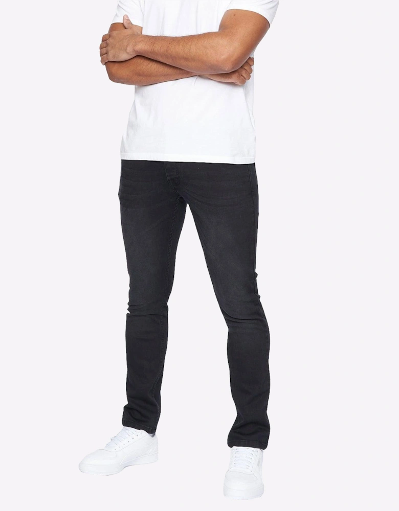 Crosshatch Buraca Slim Fit Jeans Mens Black Wash