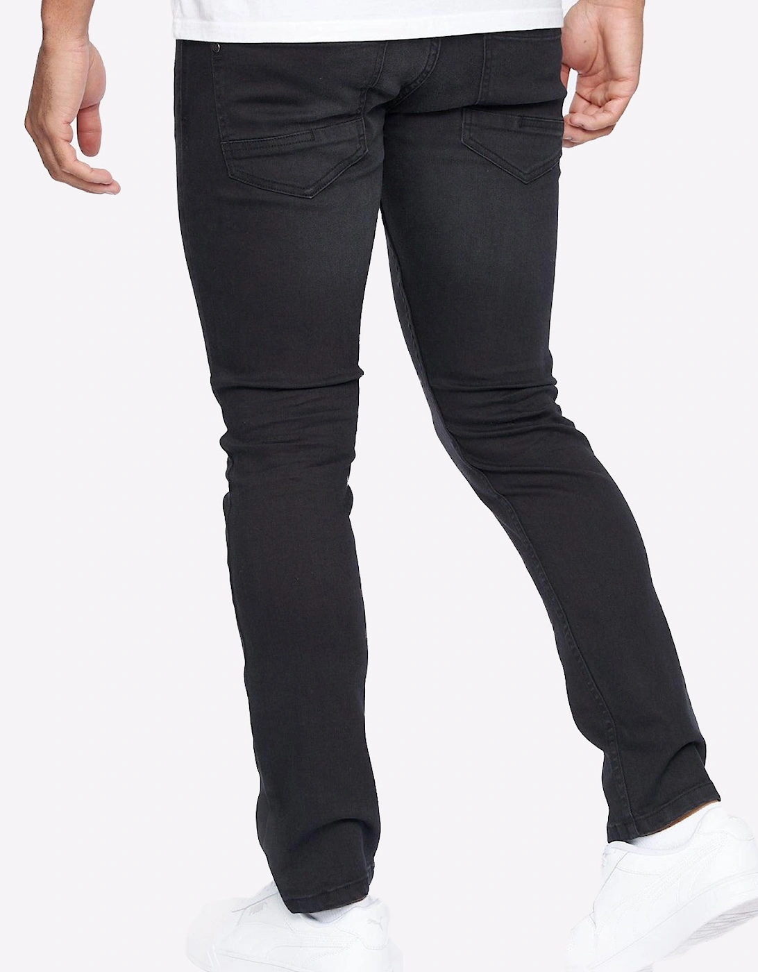 Crosshatch Buraca Slim Fit Jeans Mens Black Wash