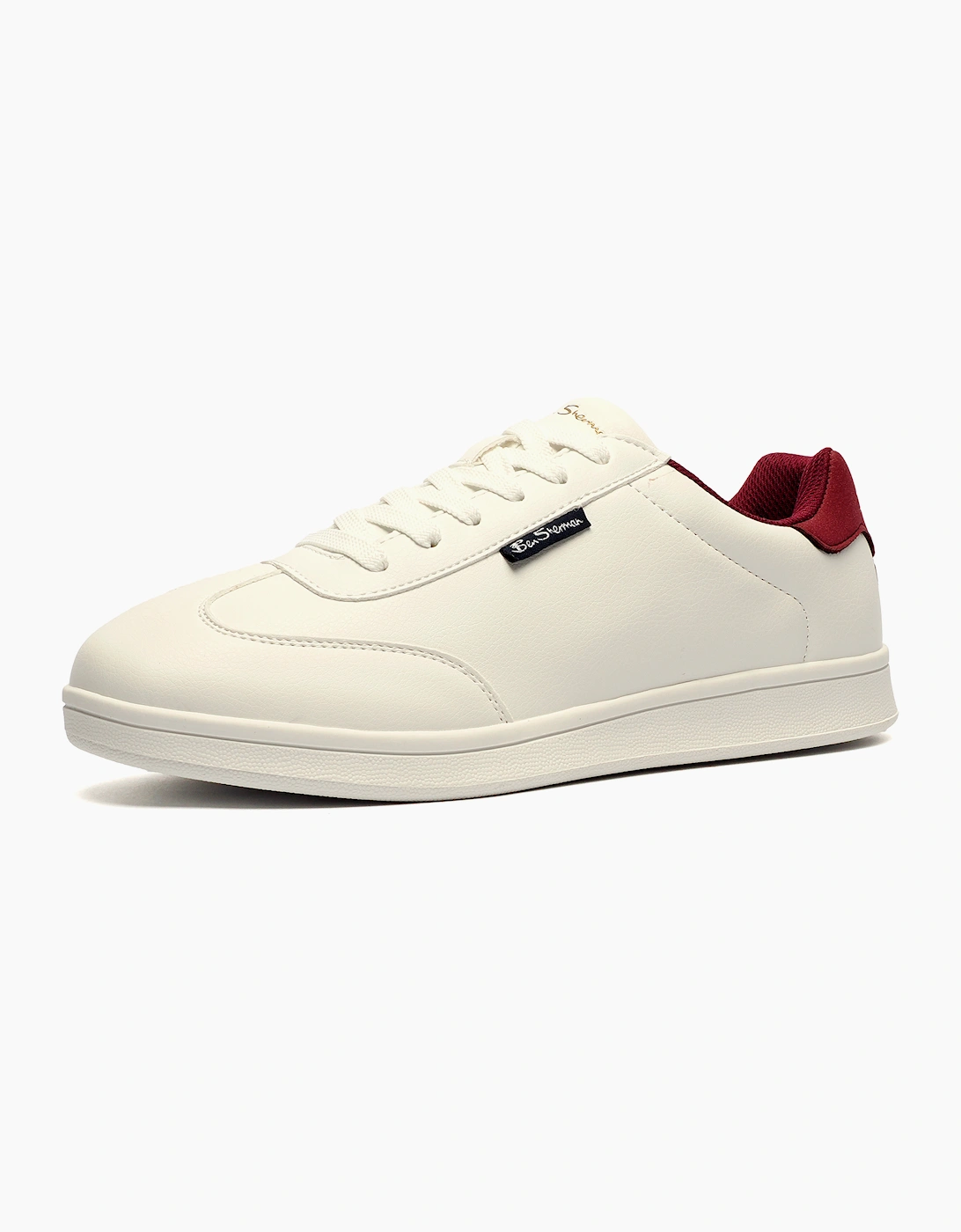 Ben Sherman Original Kenny Wide Fit Mens Trainers Burgundy / White