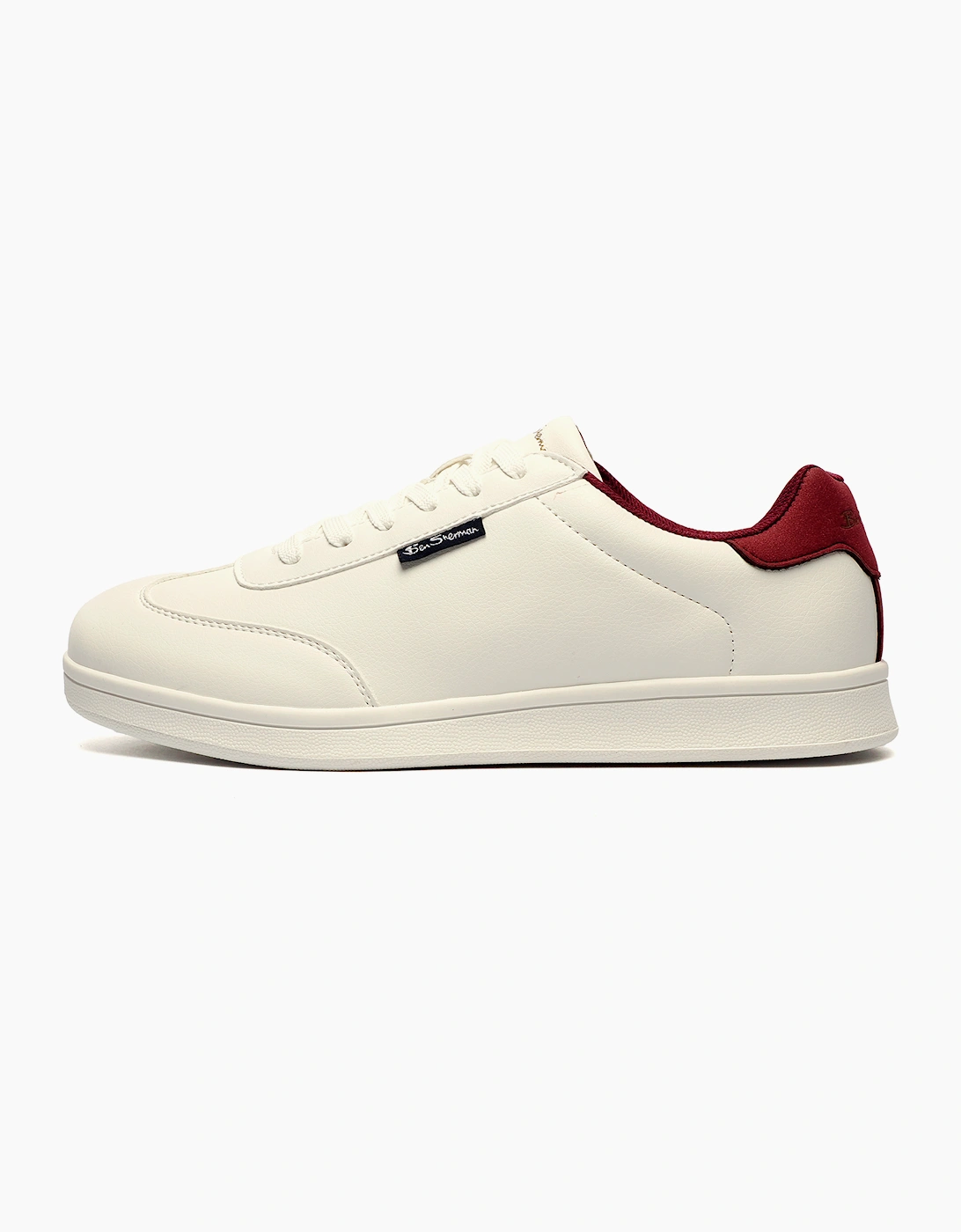 Ben Sherman Original Kenny Wide Fit Mens Trainers Burgundy / White