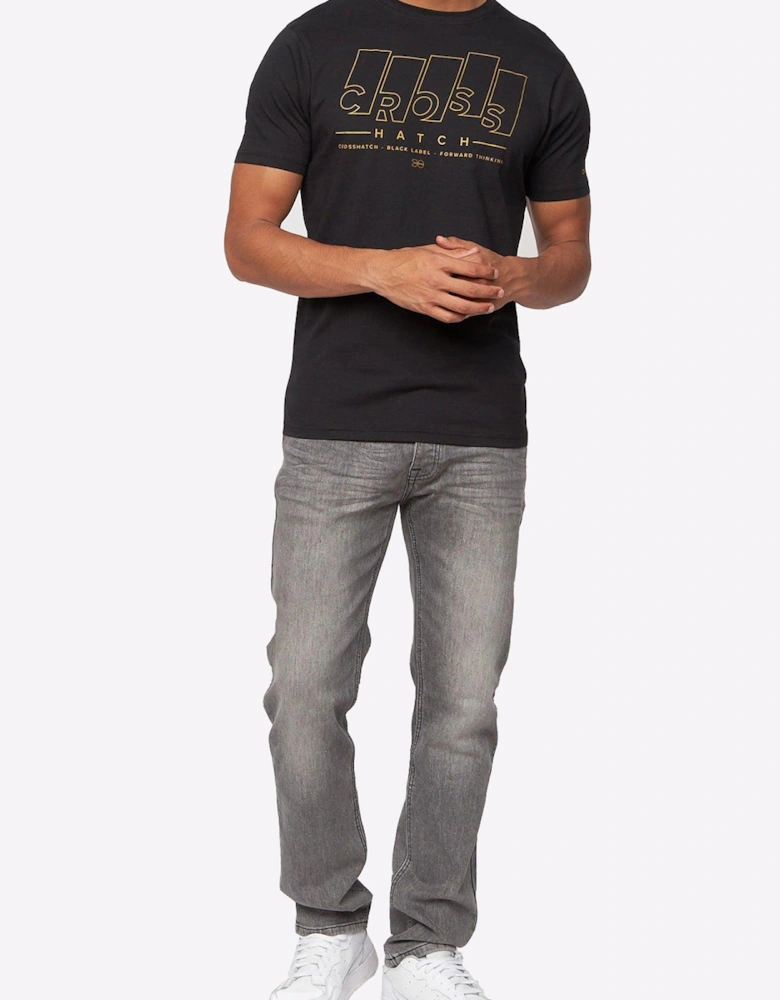Crosshatch Buraca Slim Fit Jeans Mens Grey Wash