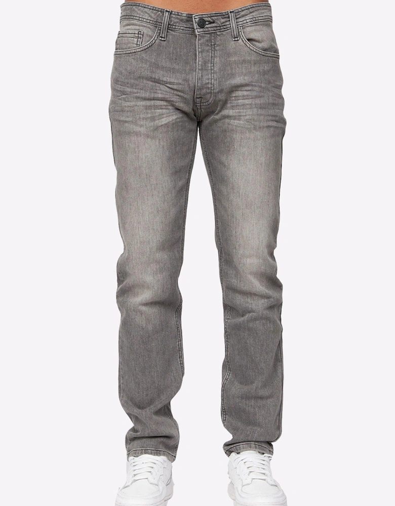 Crosshatch Buraca Slim Fit Jeans Mens Grey Wash