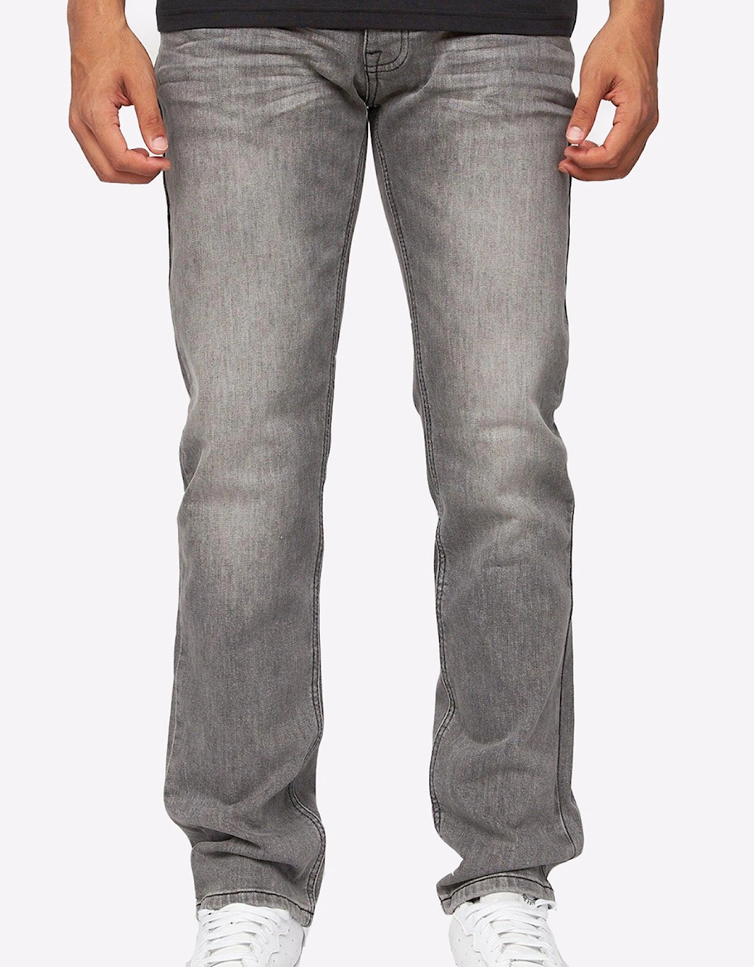 Crosshatch Buraca Slim Fit Jeans Mens Grey Wash