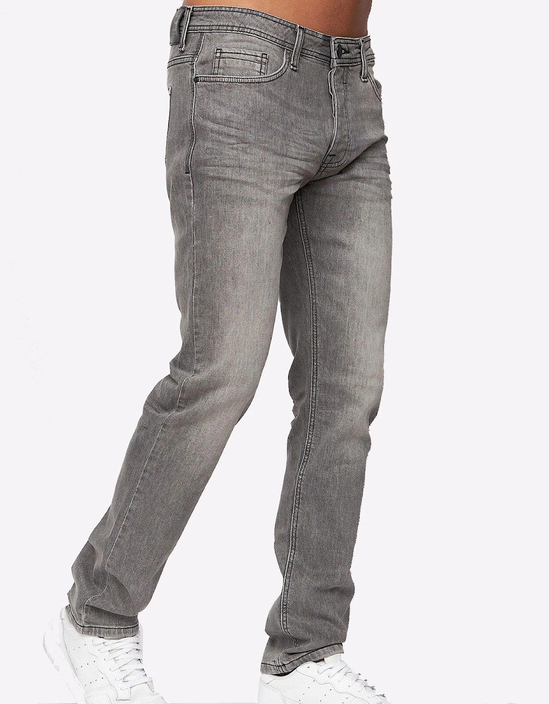 Crosshatch Buraca Slim Fit Jeans Mens Grey Wash