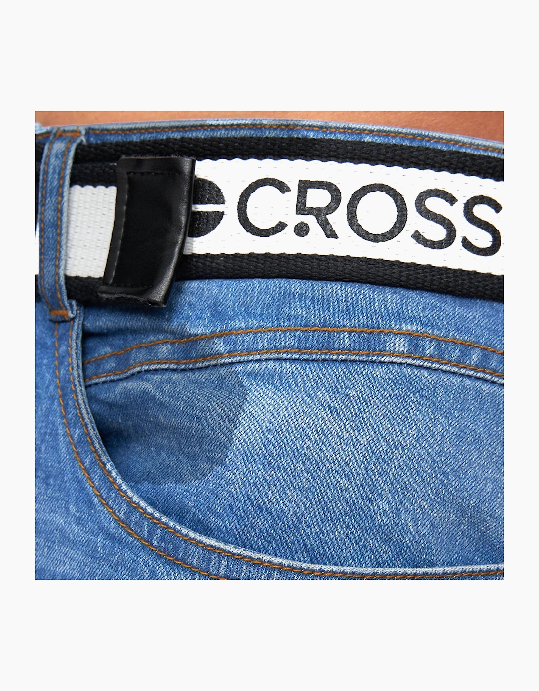 Crosshatch Barbeck Slim Fit Jeans Mens Light Wash
