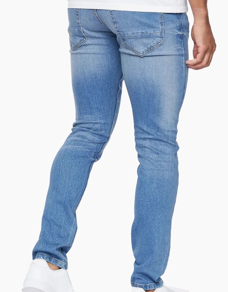 Crosshatch Barbeck Slim Fit Jeans Mens Light Wash