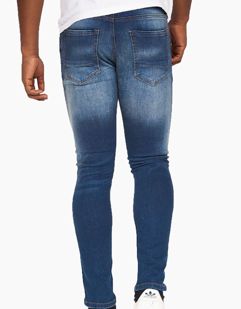 Crosshatch Barbeck Slim Fit Jeans Mens Tinted Blue