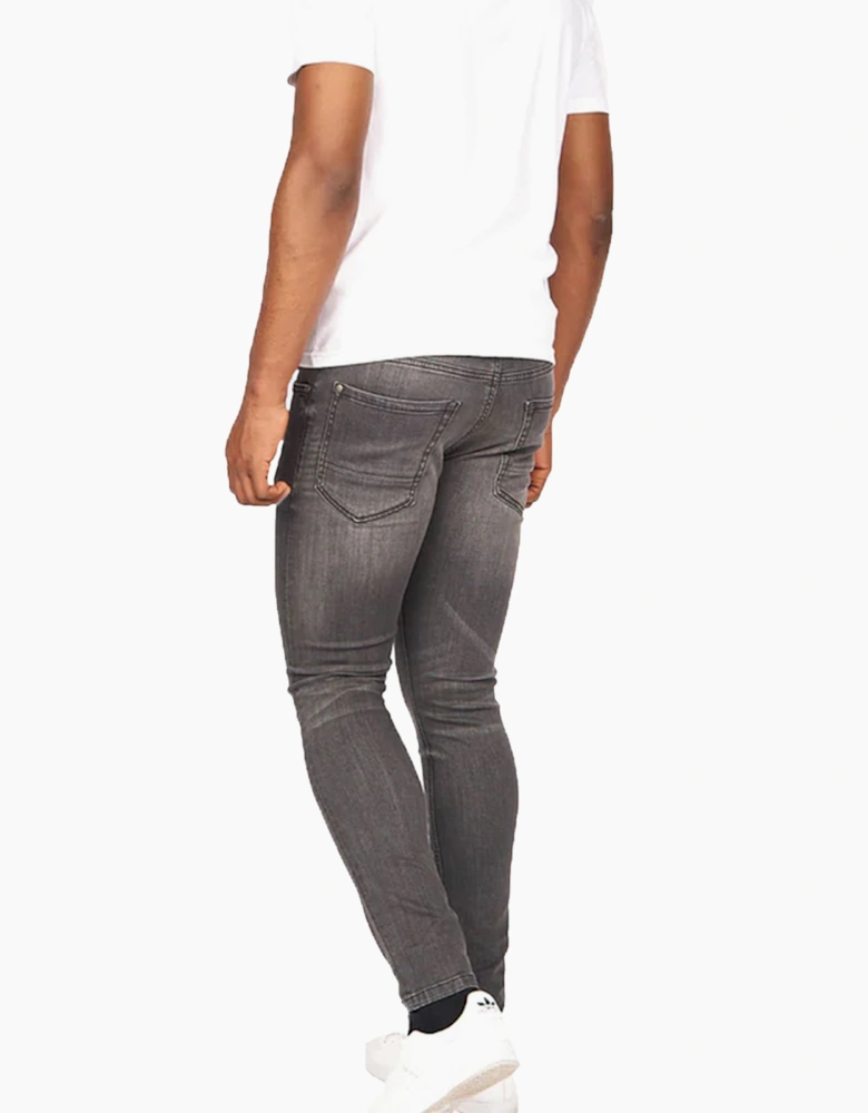 Crosshatch Barbeck Slim Fit Jeans Mens Grey Wash