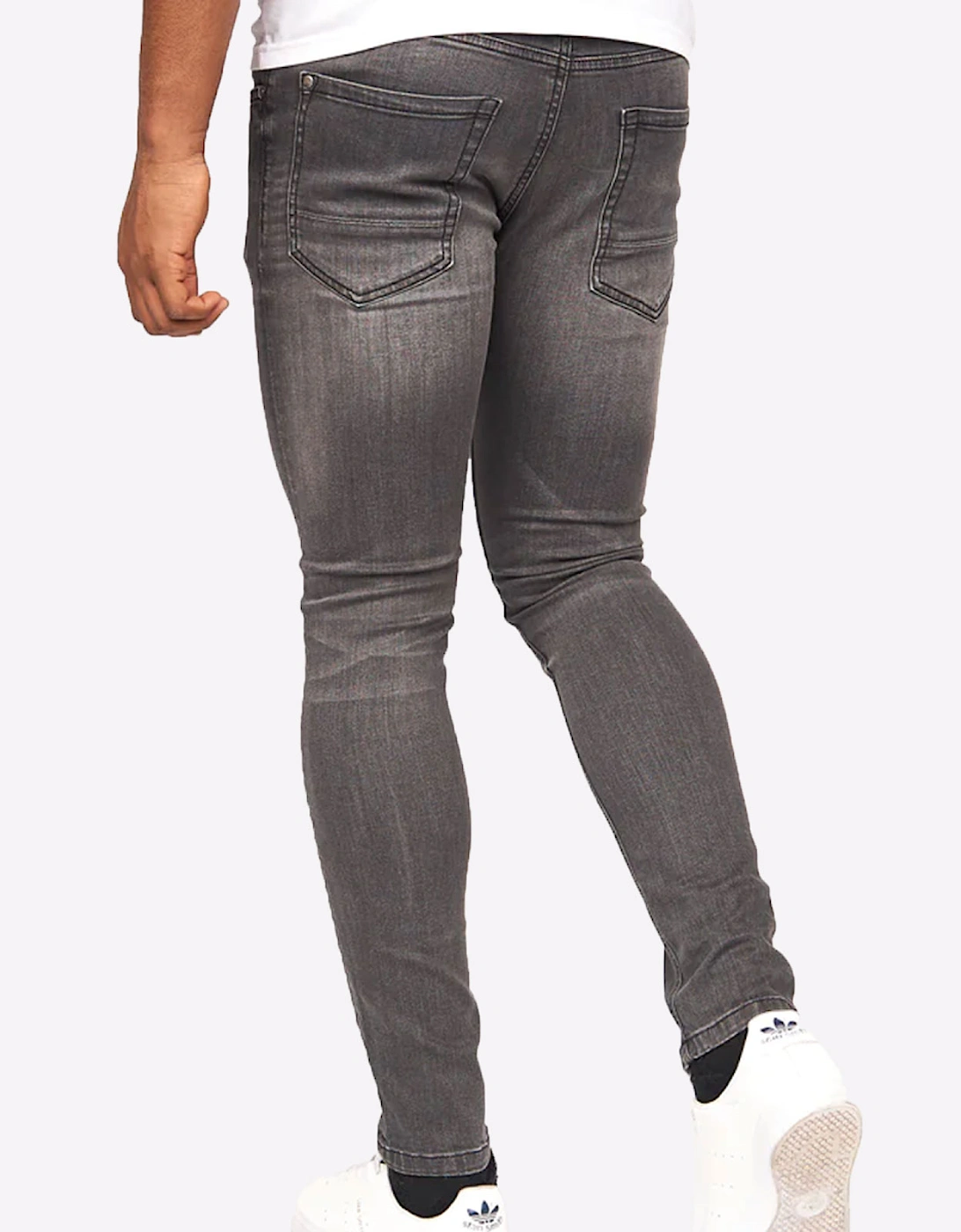 Crosshatch Barbeck Slim Fit Jeans Mens Grey Wash