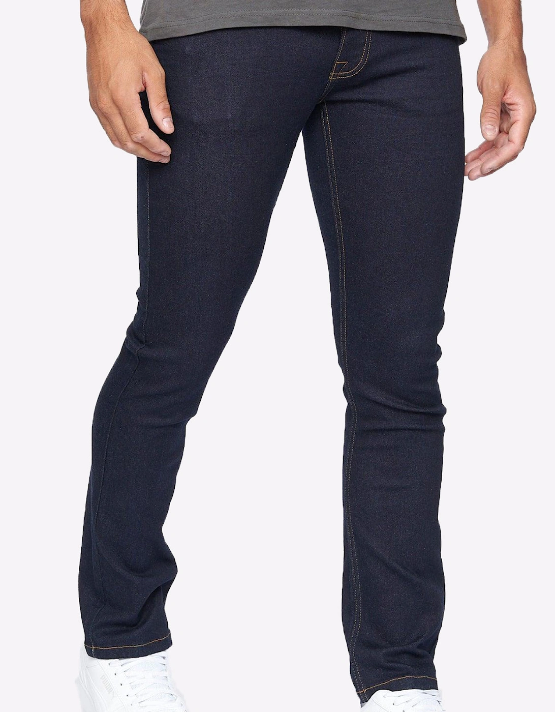 Crosshatch Buraca Slim Fit Jeans Mens Indigo Wash