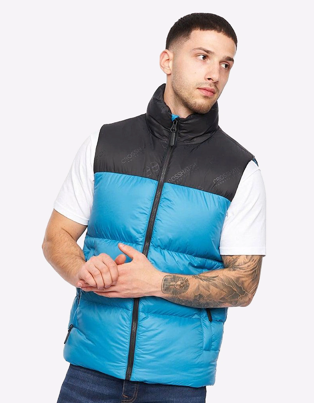 Crosshatch Demerley Gilet Mens Petrol