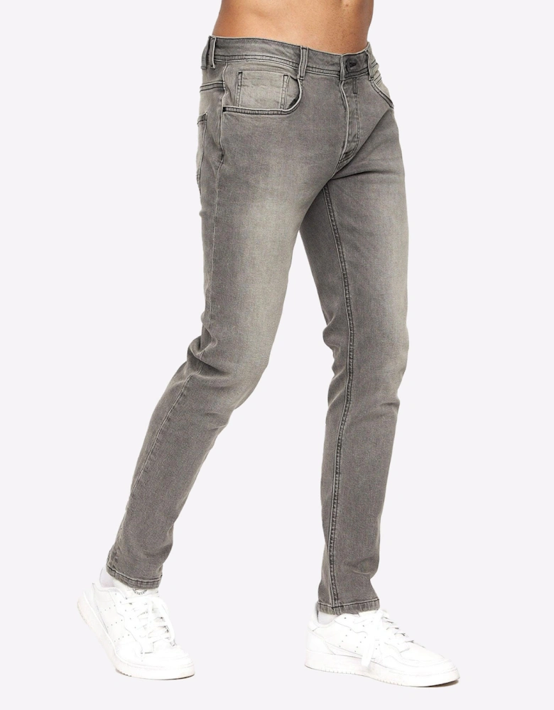 Crosshatch Malcolm Jeans Mens (Slim Fit) Light Grey Wash