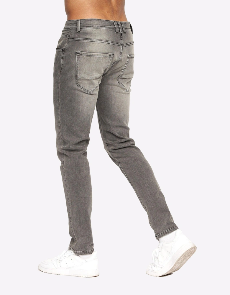 Crosshatch Malcolm Jeans Mens (Slim Fit) Light Grey Wash
