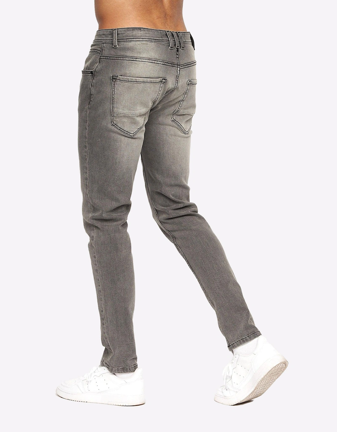 Crosshatch Malcolm Jeans Mens (Slim Fit) Light Grey Wash