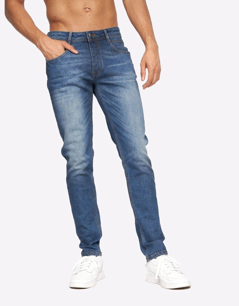 Crosshatch Malcolm Jeans Mens (Slim Fit) Stone Wash