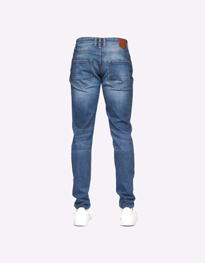 Crosshatch Malcolm Jeans Mens (Slim Fit) Stone Wash