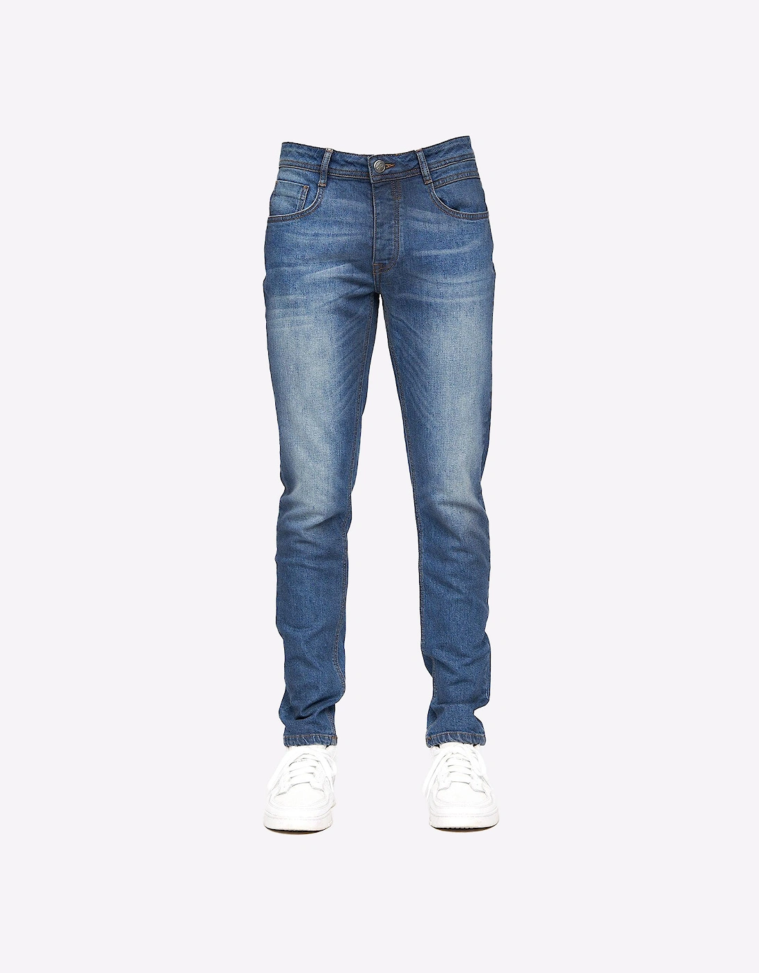Crosshatch Malcolm Jeans Mens (Slim Fit) Stone Wash