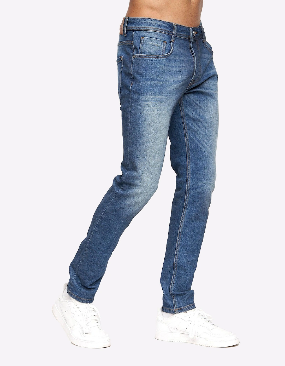 Crosshatch Malcolm Jeans Mens (Slim Fit) Stone Wash
