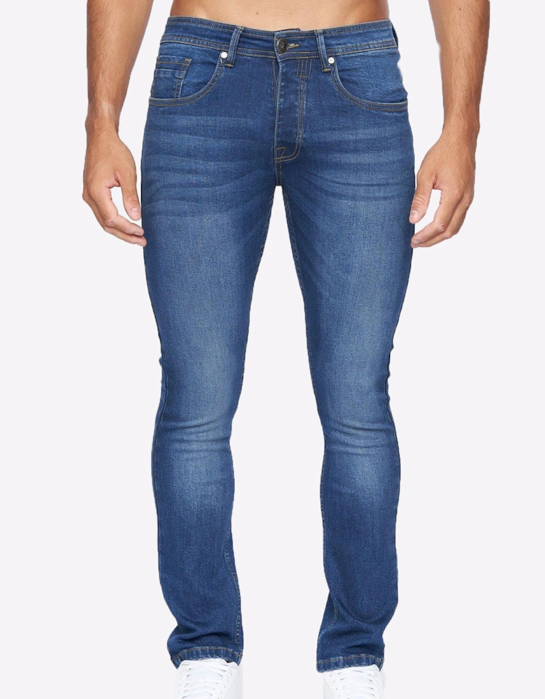 Crosshatch Buraca Slim Fit Jeans Mens Stone Wash