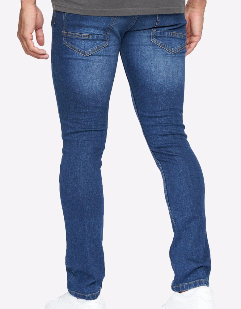 Crosshatch Buraca Slim Fit Jeans Mens Stone Wash