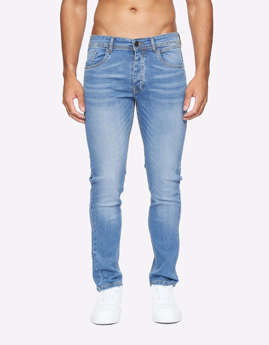 Crosshatch Malcolm Jeans Mens (Slim Fit) Light Wash