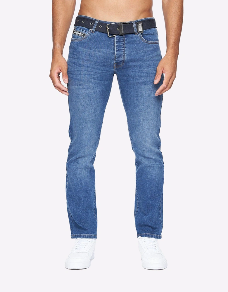 Crosshatch Princed Jeans Mens Stone Wash