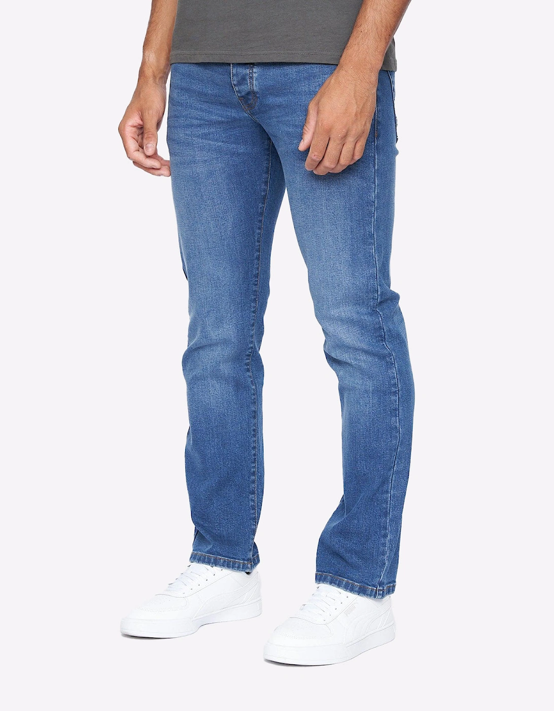 Crosshatch Princed Jeans Mens Stone Wash