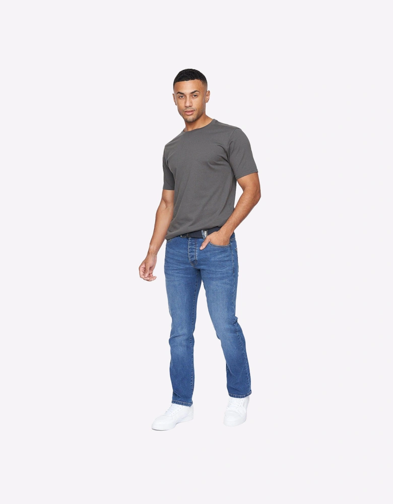 Crosshatch Princed Jeans Mens Stone Wash