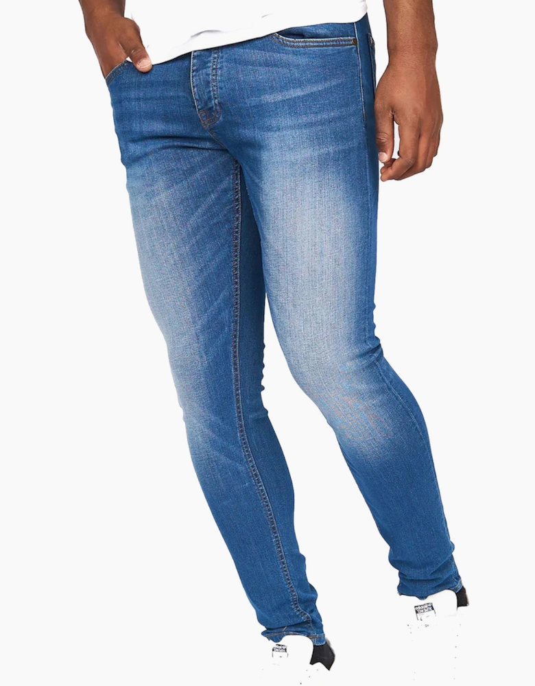 Crosshatch Barbeck Slim Fit Jeans Mens Stone Wash