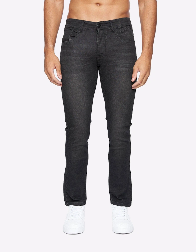 Crosshatch Malcolm Jeans Mens (Slim Fit) Dark Charcoal
