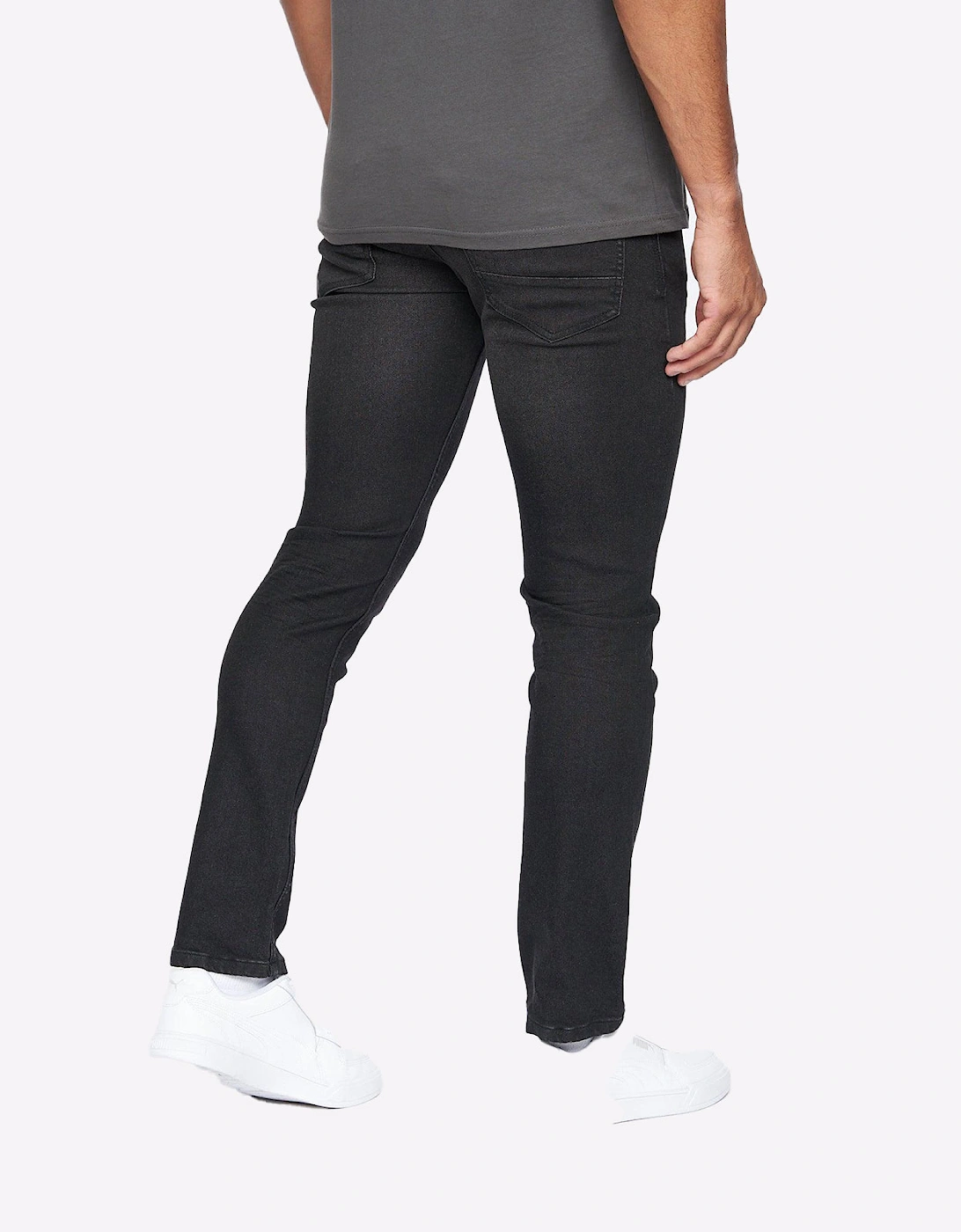 Crosshatch Malcolm Jeans Mens (Slim Fit) Dark Charcoal