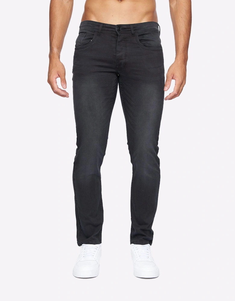 Crosshatch Malcolm Jeans Mens (Slim Fit) Black Wash