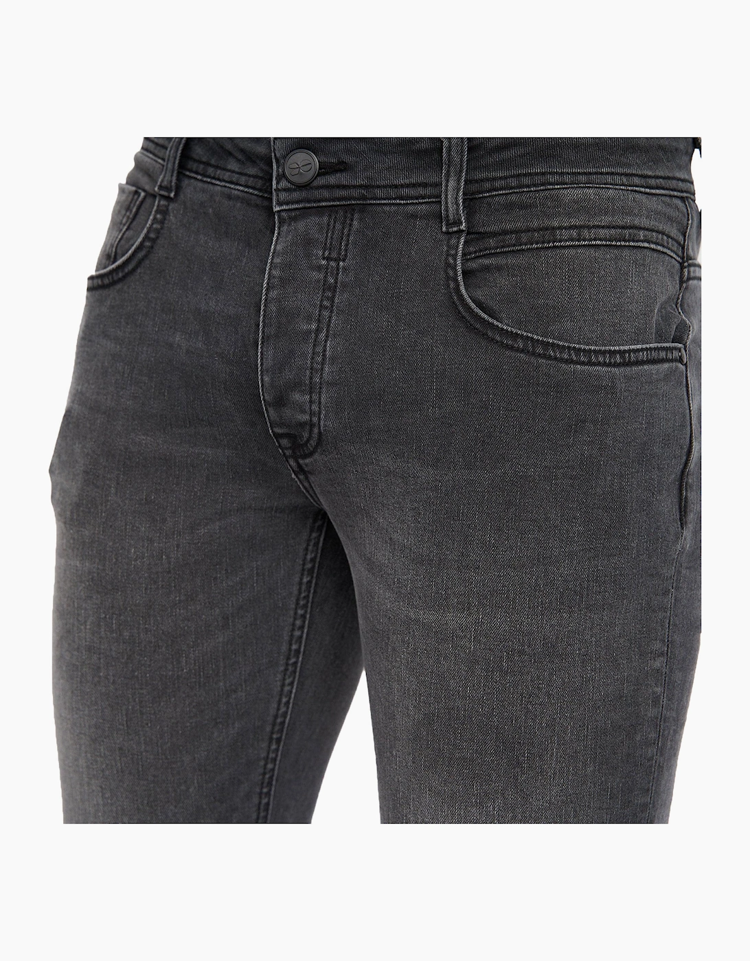 Crosshatch Malcolm Jeans Mens (Slim Fit) Dark Charcoal