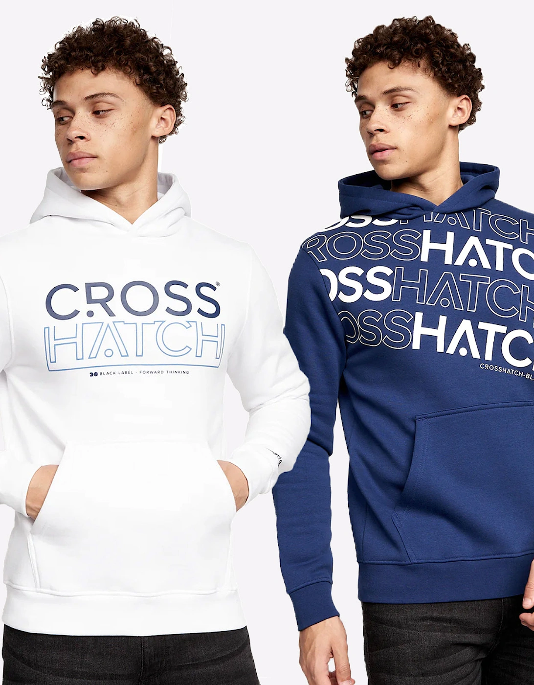 Crosshatch Hensal 2-Pack Hoodies Mens Navy/White