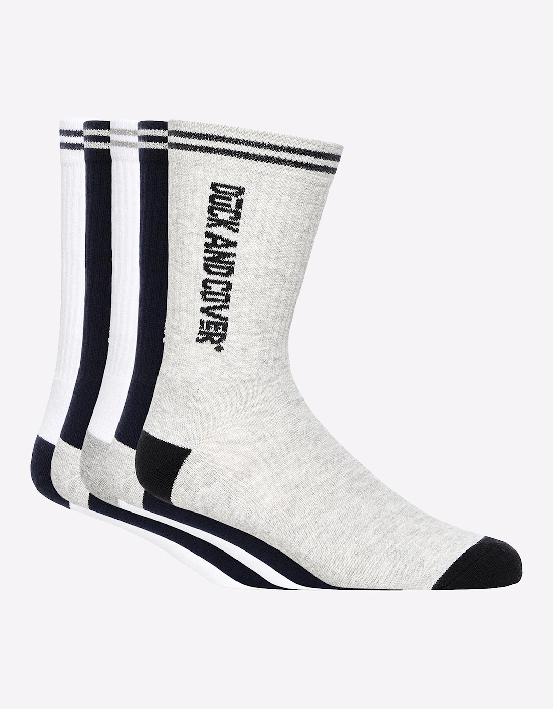 Duck And Cover Duck and Cover Juble Sports Socks 5pk Mens Assorted / Black / White