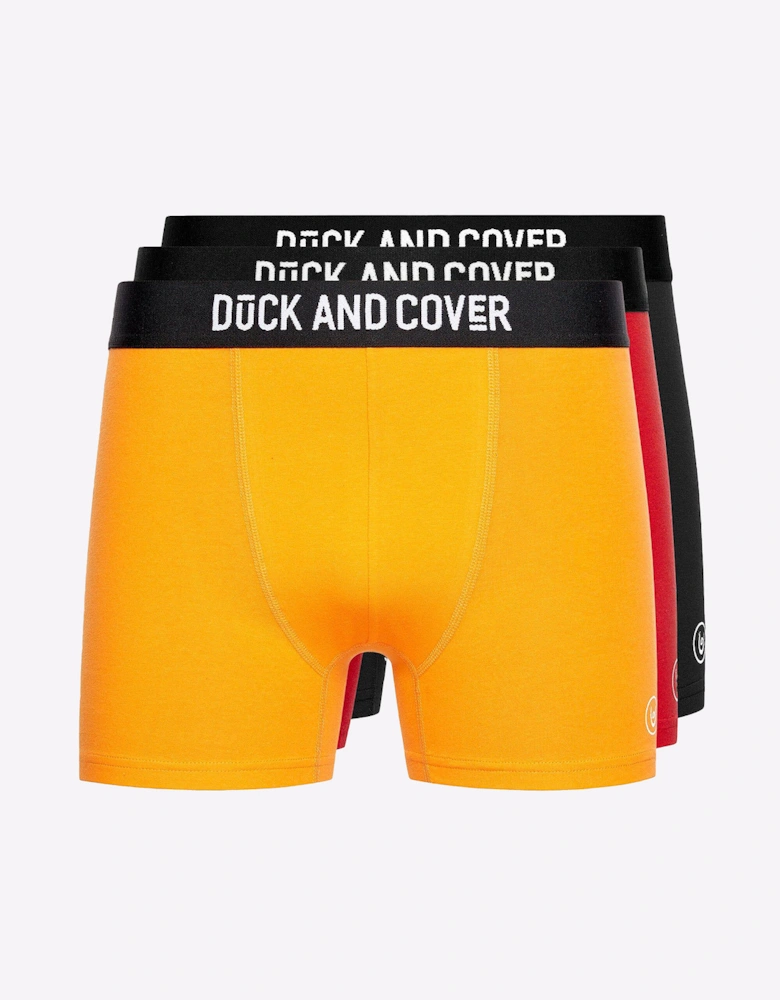 Duck And Cover Duck and Cover Fiery Boxer Shorts 3pk Mens Assorted / Red / Yellow