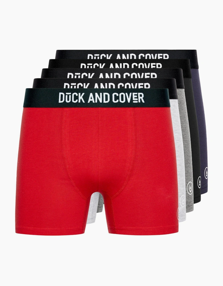 Duck And Cover Mulbers Boxers 5pk Mens Black / Grey / Light Grey / Navy / Red