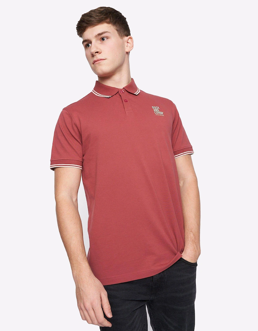 Duck And Cover Sameer Polo Mens Red