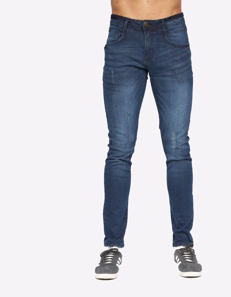 Duck And Cover Tranfold Slim Fit Jeans Mens Dark Wash