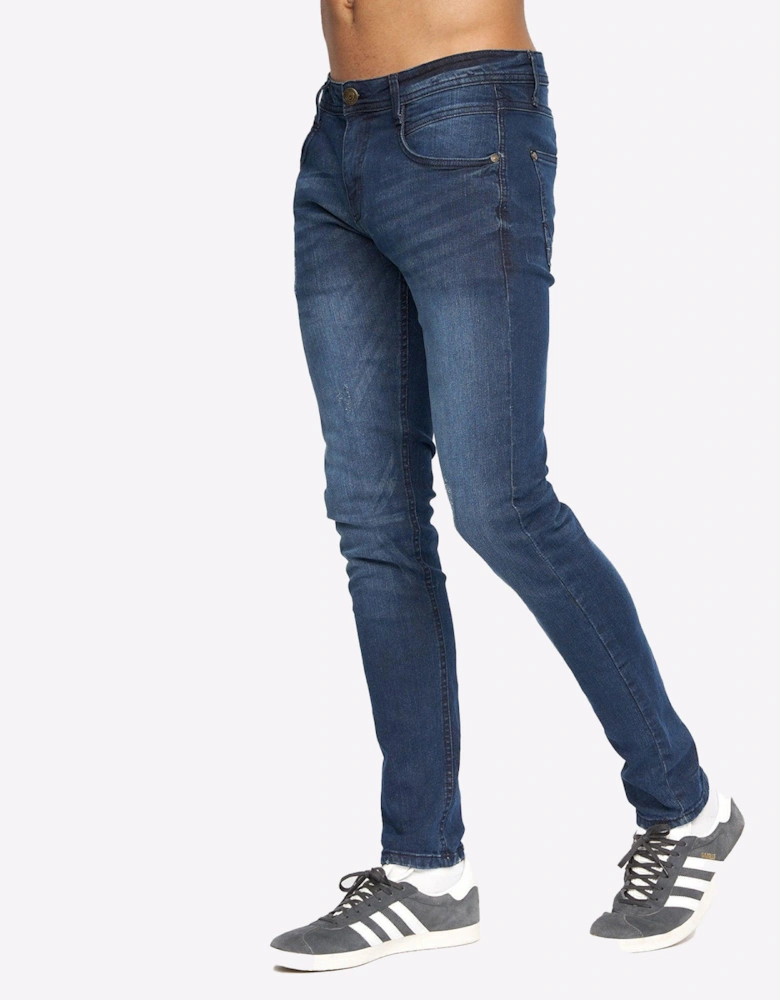 Duck And Cover Tranfold Slim Fit Jeans Mens Dark Wash
