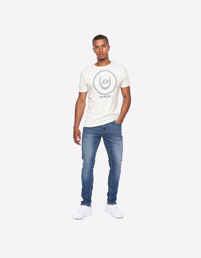 Duck And Cover Duck and Cover Overburg Jeans Mens Mid Wash / Navy