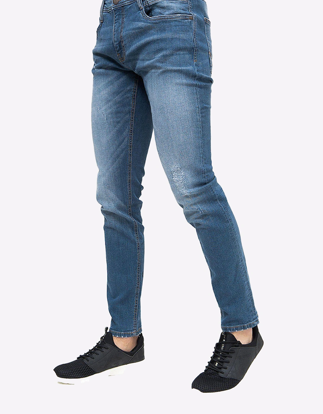 Duck & Cover Men's Duck And Cover Tranfold Slim Fit Jeans Mens Stone Wash - Blue