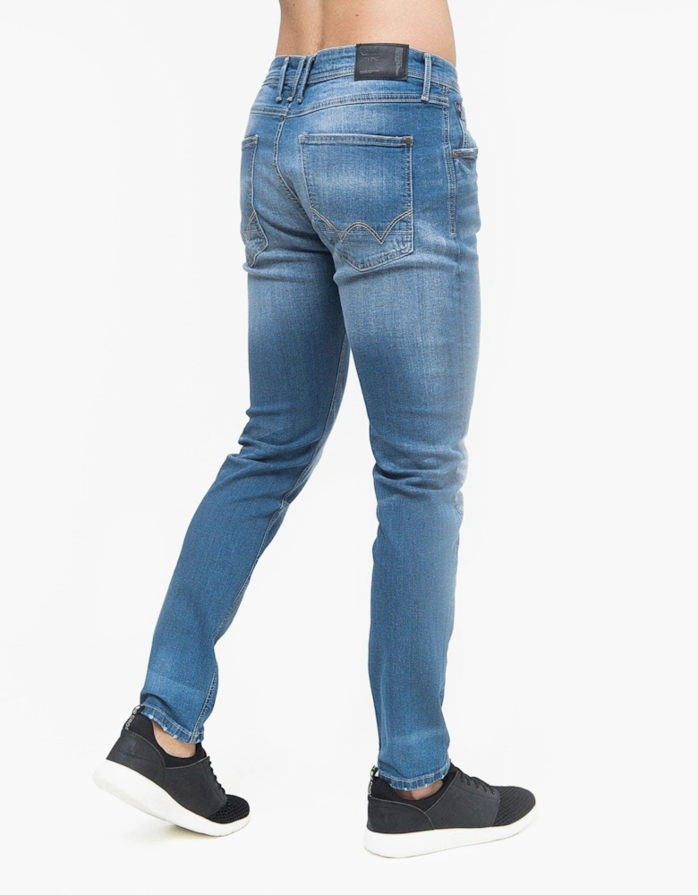 Duck And Cover Tranfold Slim Fit Jeans Mens Light Blue