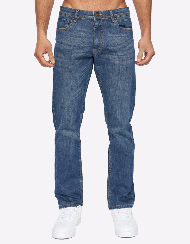 Duck And Cover Duck and Cover Hydras Jeans Mens Mid Wash / Navy