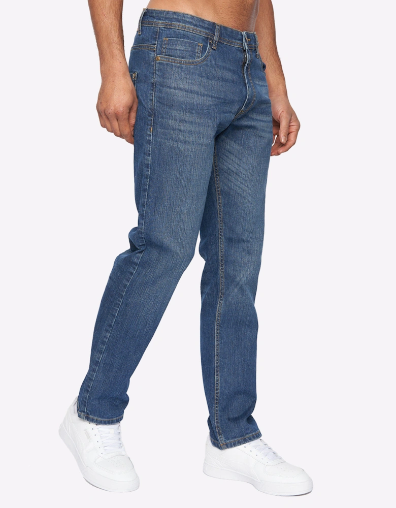 Duck And Cover Duck and Cover Hydras Jeans Mens Mid Wash / Navy