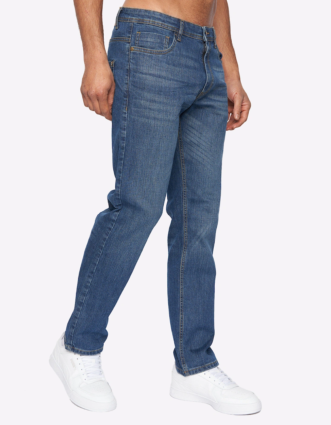 Duck And Cover Duck and Cover Hydras Jeans Mens Mid Wash / Navy